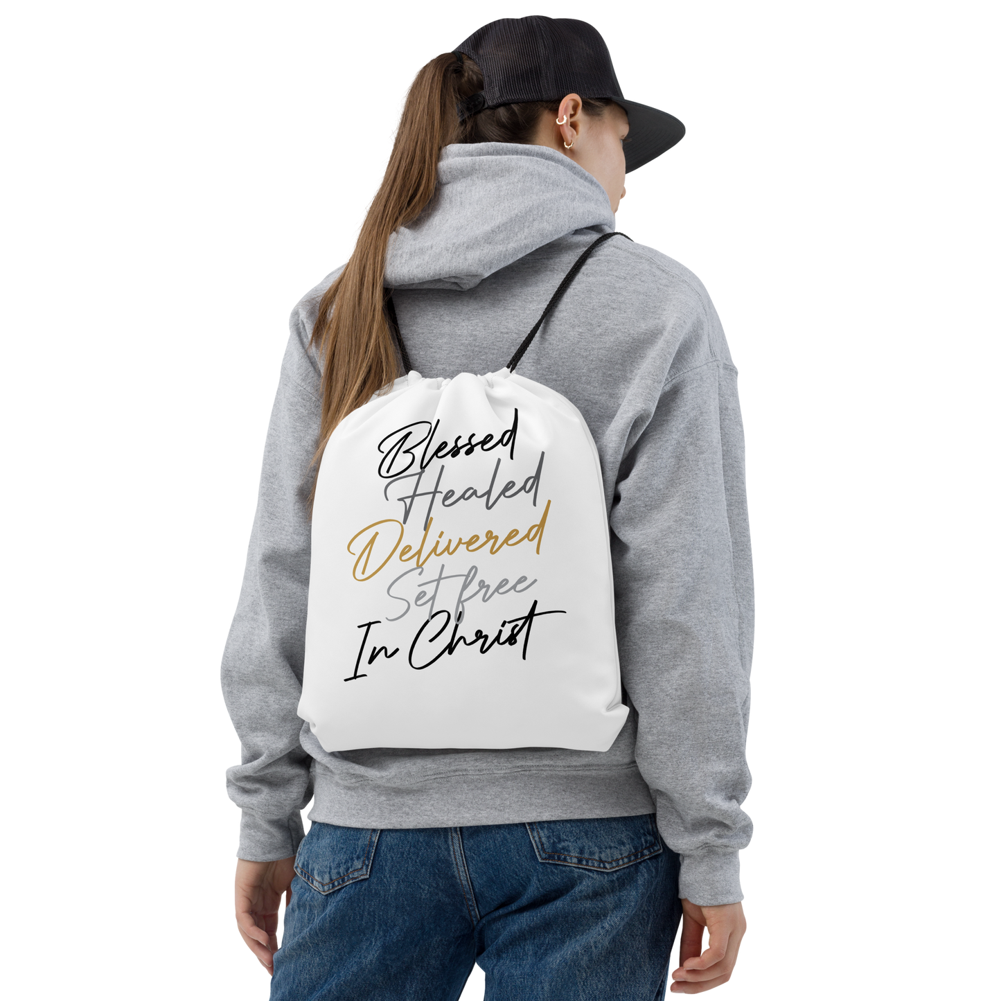 Blessed Healed Drawstring Bag