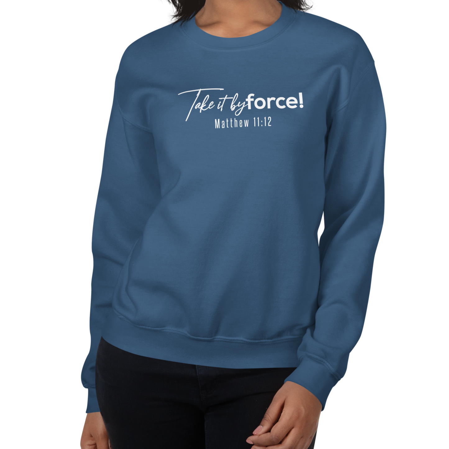 Unisex Take it by force! Sweatshirt white print *addt'l. colors