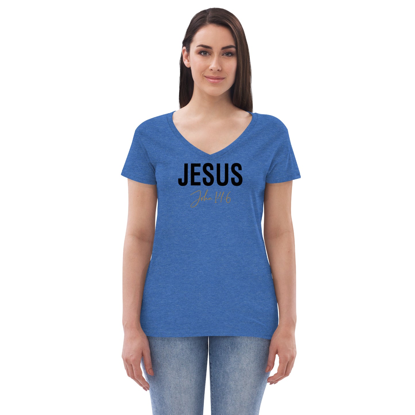 Ladies V-neck Womens Jesus T-shirt    *addt'l. colors