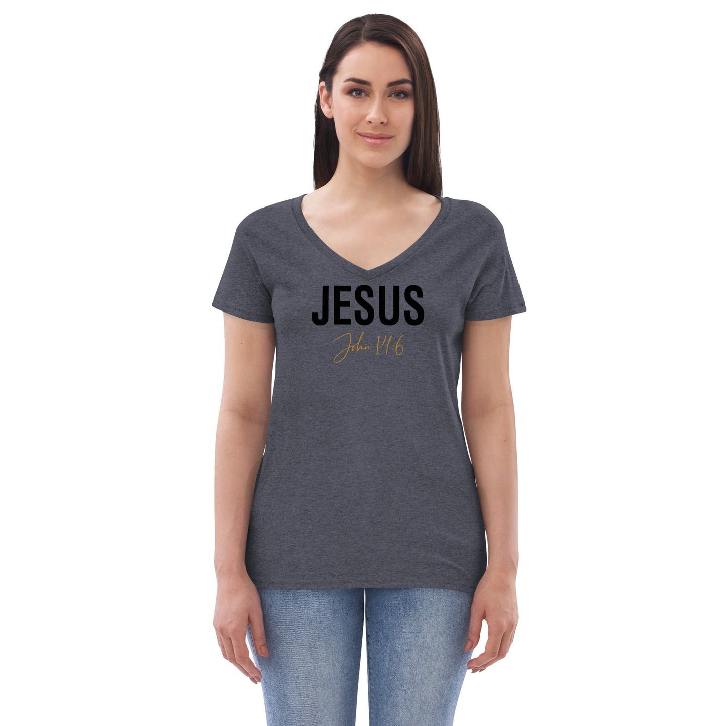 Ladies V-neck Womens Jesus T-shirt    *addt'l. colors