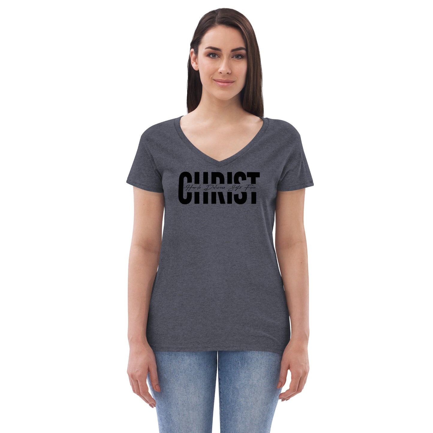 Ladies V-neck Womens Christ T-shirt     *addt'l. colors
