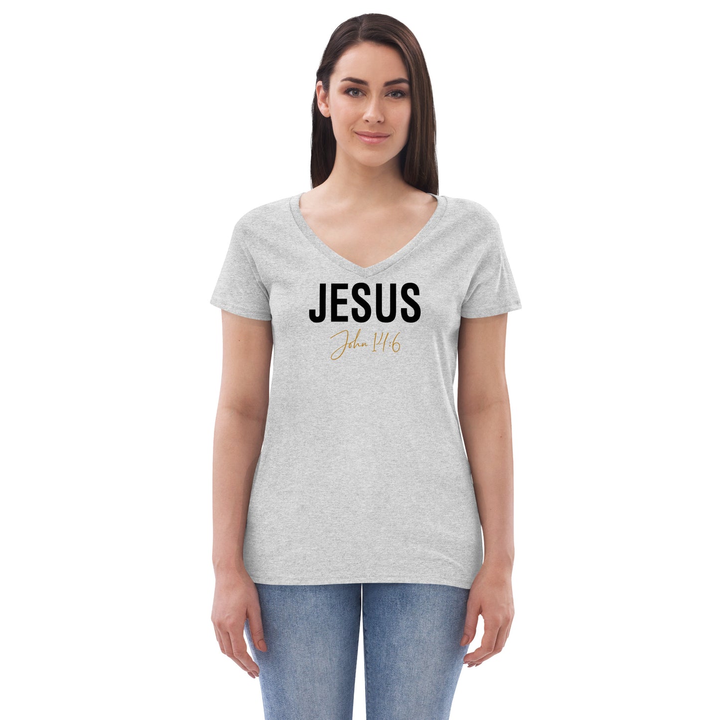 Ladies V-neck Womens Jesus T-shirt    *addt'l. colors
