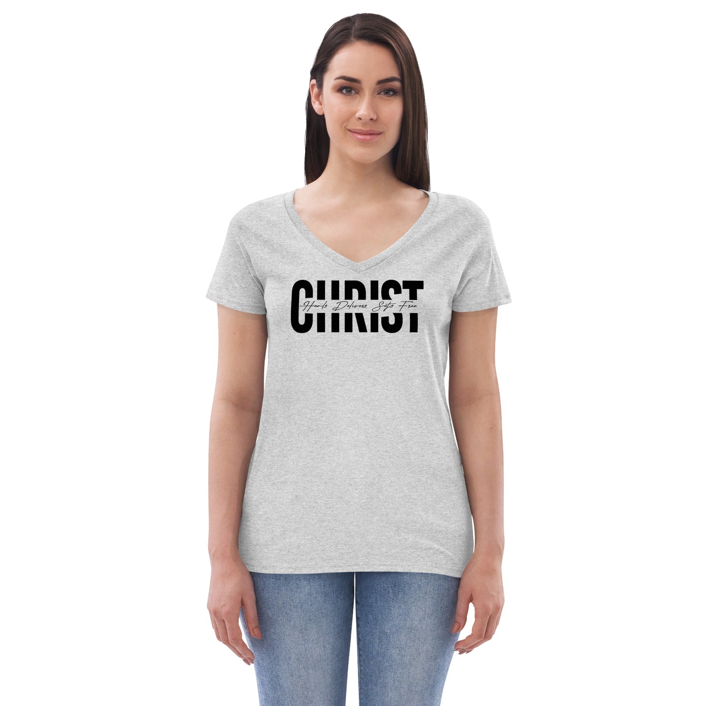 Ladies V-neck Womens Christ T-shirt     *addt'l. colors
