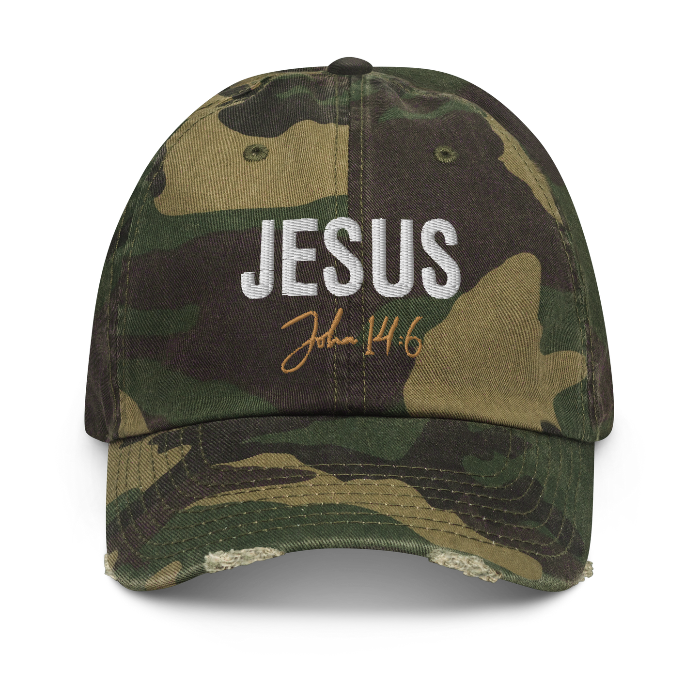 Signature Hat White Print Jesus John 14:6    *also in camo