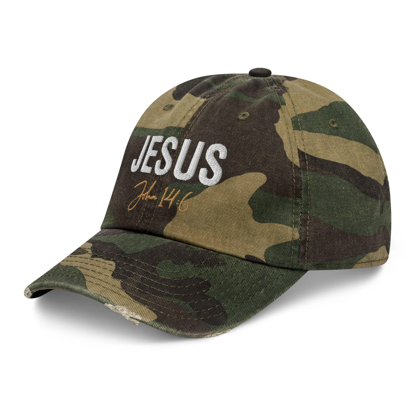 Signature Hat White Print Jesus John 14:6    *also in camo
