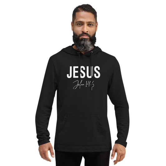 Unisex Jesus Signature Bold Lightweight Hoodie    *also in grey