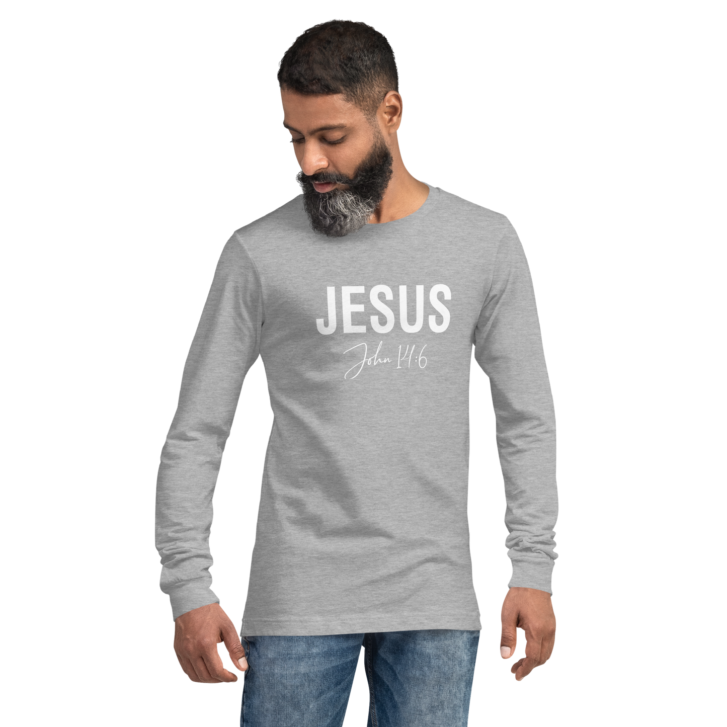 Unisex Long Sleeve Jesus Signature Tee White   *addt'l. colors