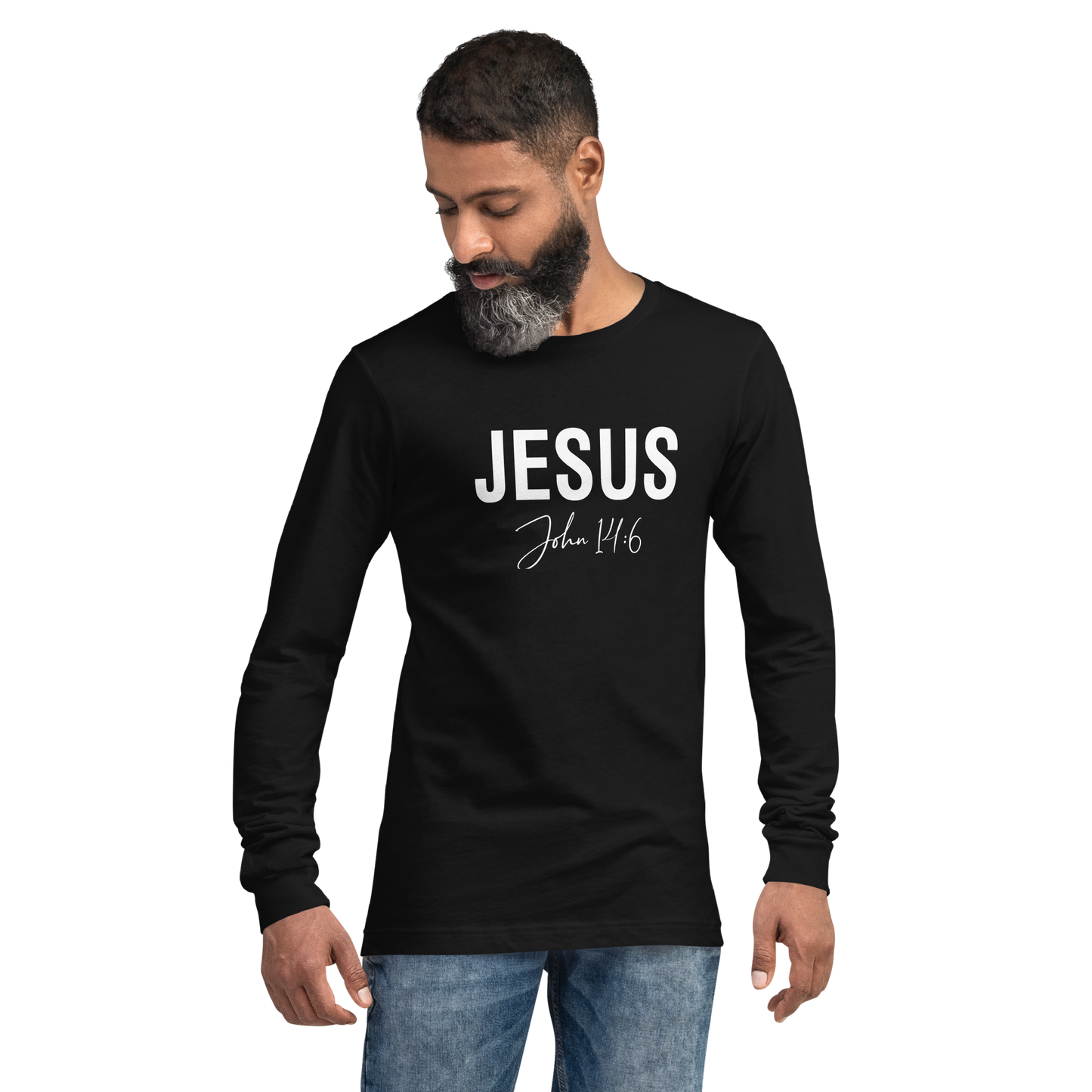 Unisex Long Sleeve Jesus Signature Tee White   *addt'l. colors