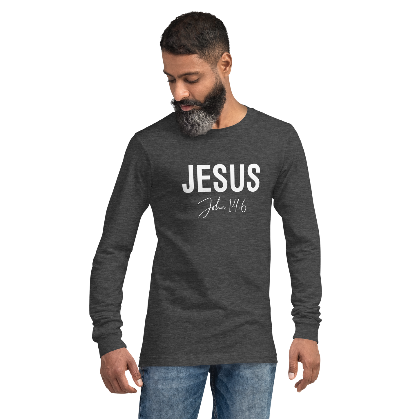 Unisex Long Sleeve Jesus Signature Tee White   *addt'l. colors