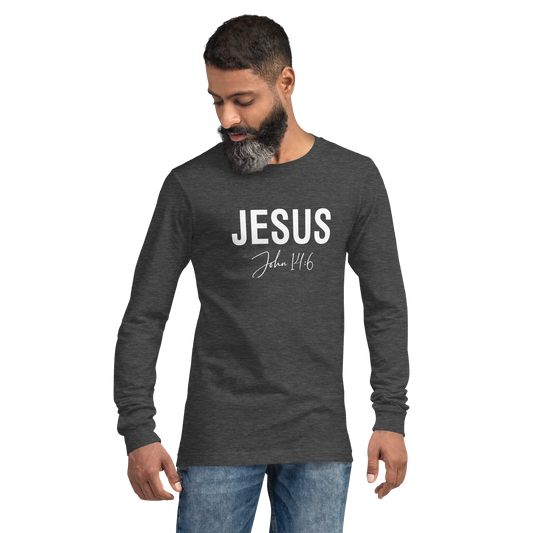 Unisex Long Sleeve Jesus Signature Tee White   *addt'l. colors