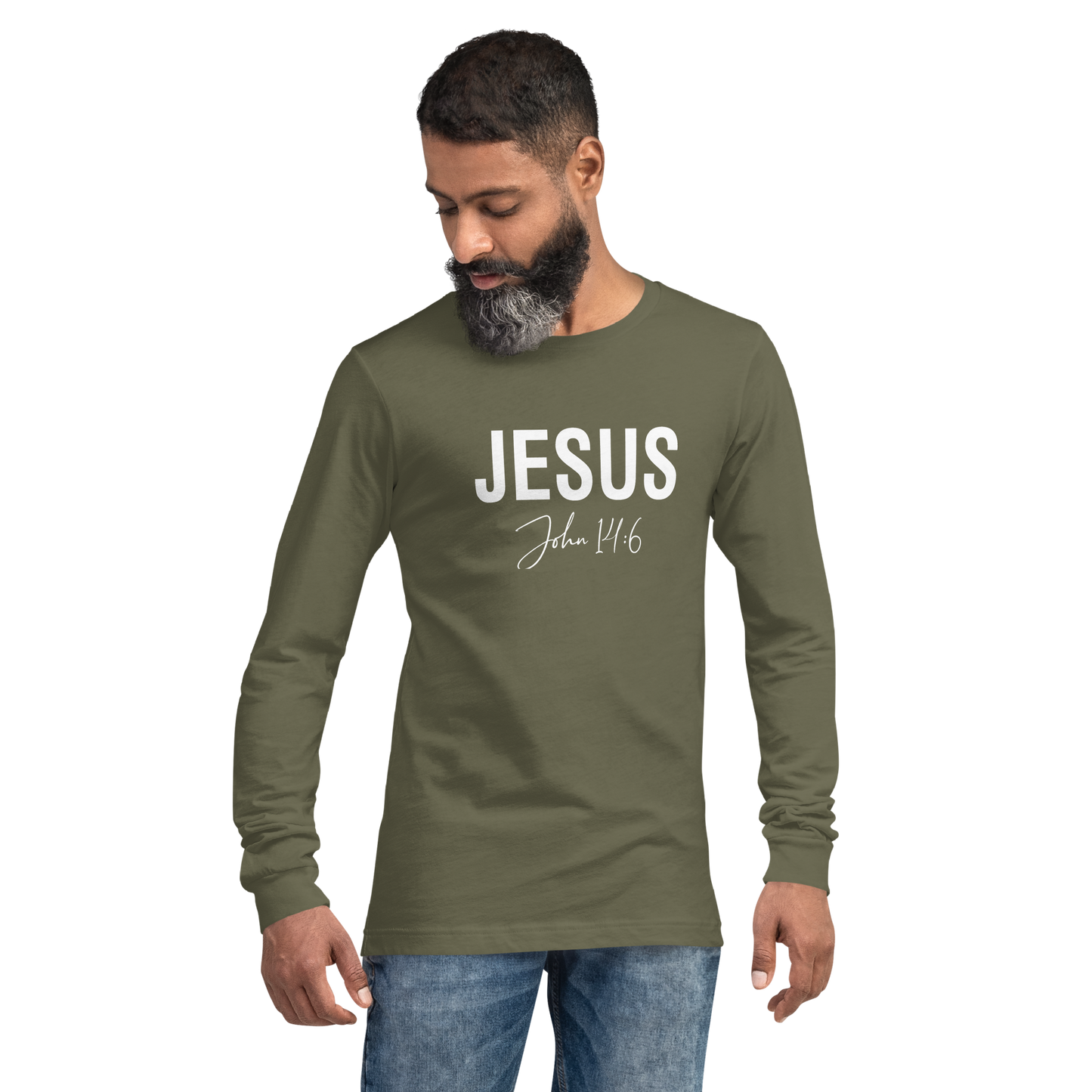 Unisex Long Sleeve Jesus Signature Tee White   *addt'l. colors