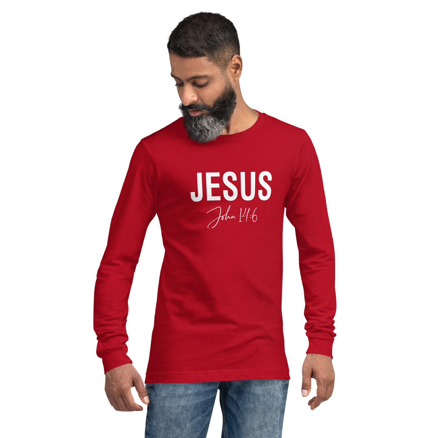 Unisex Long Sleeve Jesus Signature Tee White   *addt'l. colors